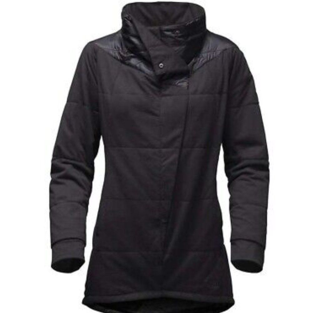 The North Face Pseuido Long Coat Womens Size M Black Midweight Jacket
